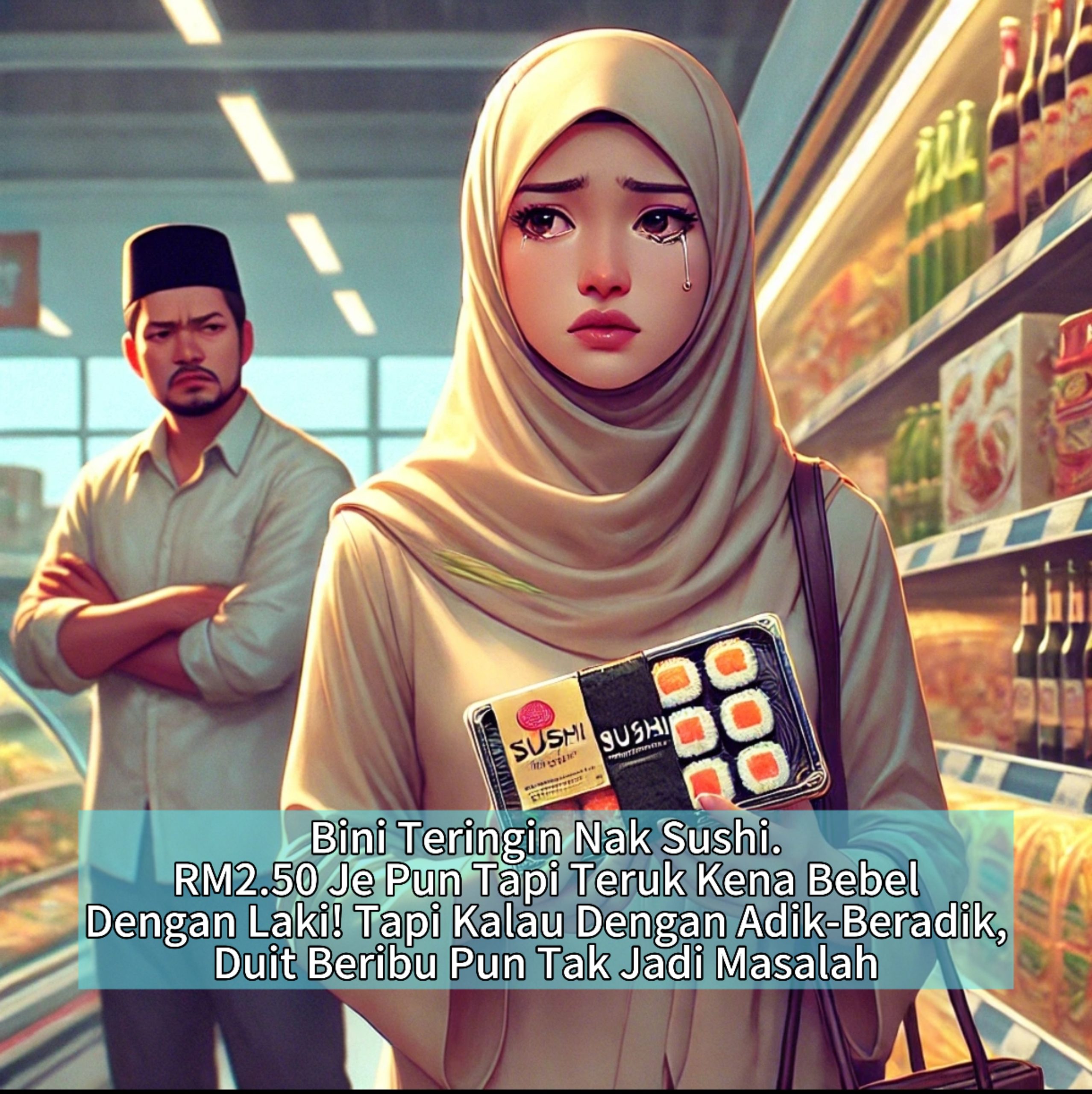 Macam Tak Pernah Makan?! Isteri Ini Kena Sindir Suami Hanya Sebab Nak Beli Sushi