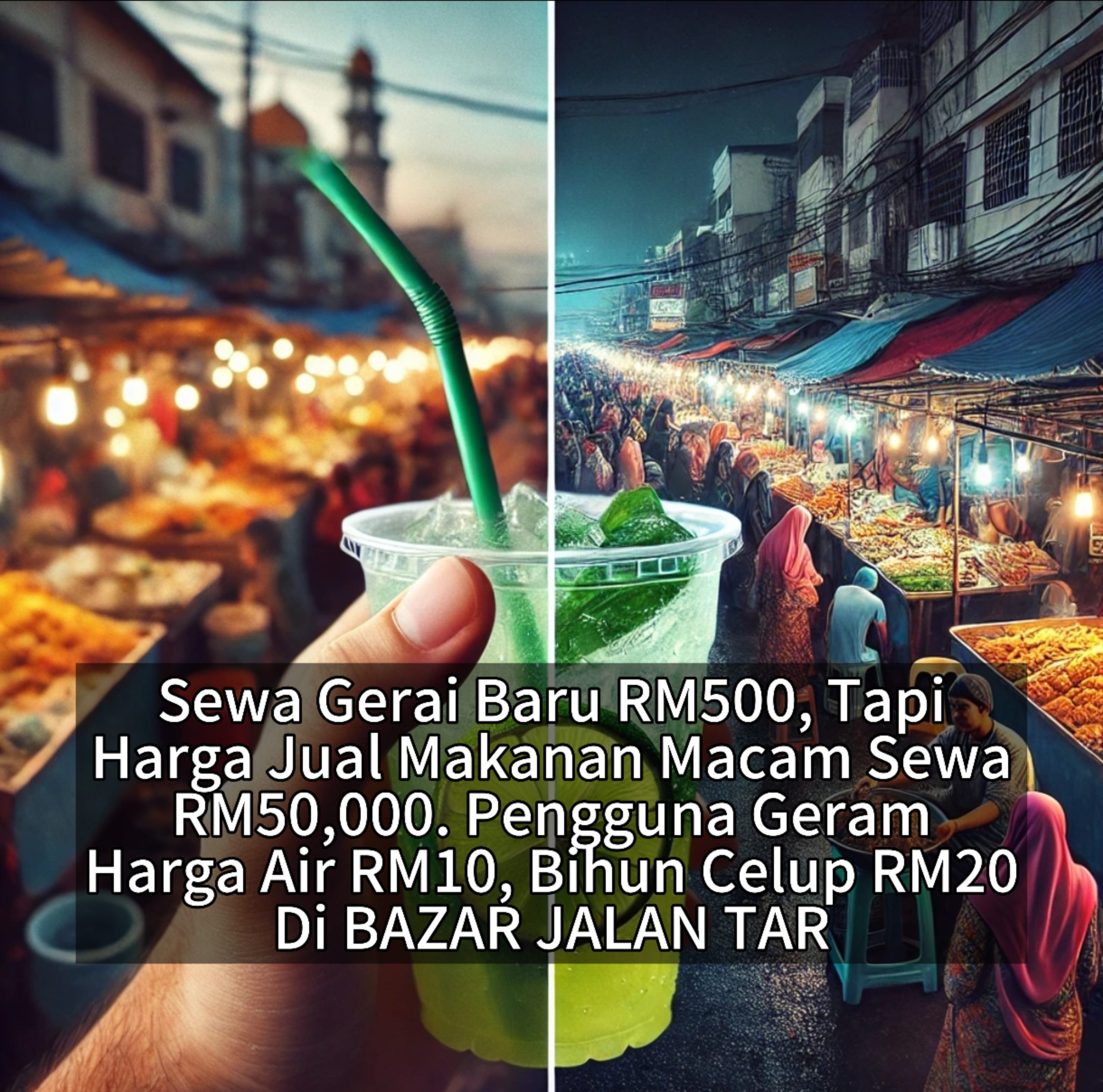 Harga Air RM10, Bihun Sup RM20 – Pelanggan Kecewa Dengan Harga ‘Cekik Darah’ di Bazar Ramadan