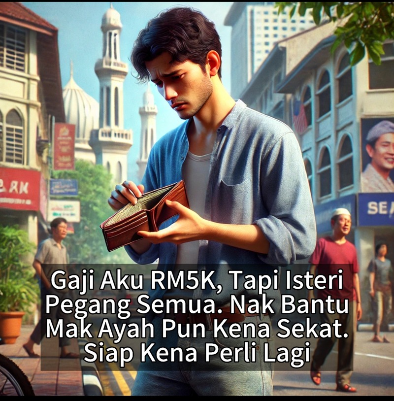 Gaji Aku RM5K, Tapi Isteri Pegang Semua – Nak Bantu Mak Ayah Pun Kena Sekat