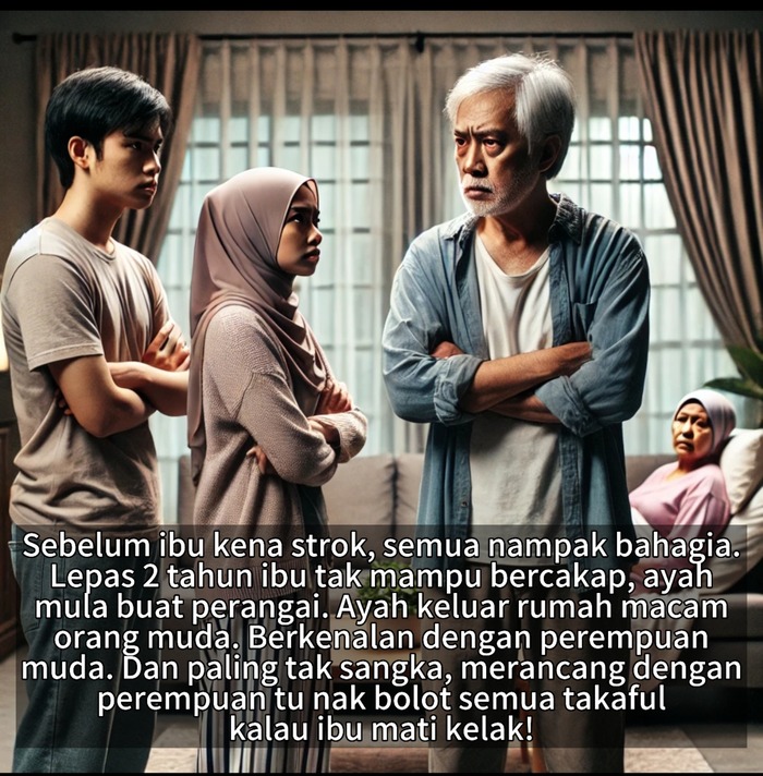 Ayah Berubah Lepas Ibu Kena Strok, Dah Rancang Nak Bawak Lari Duit Takaful Kalau Ibu Mati