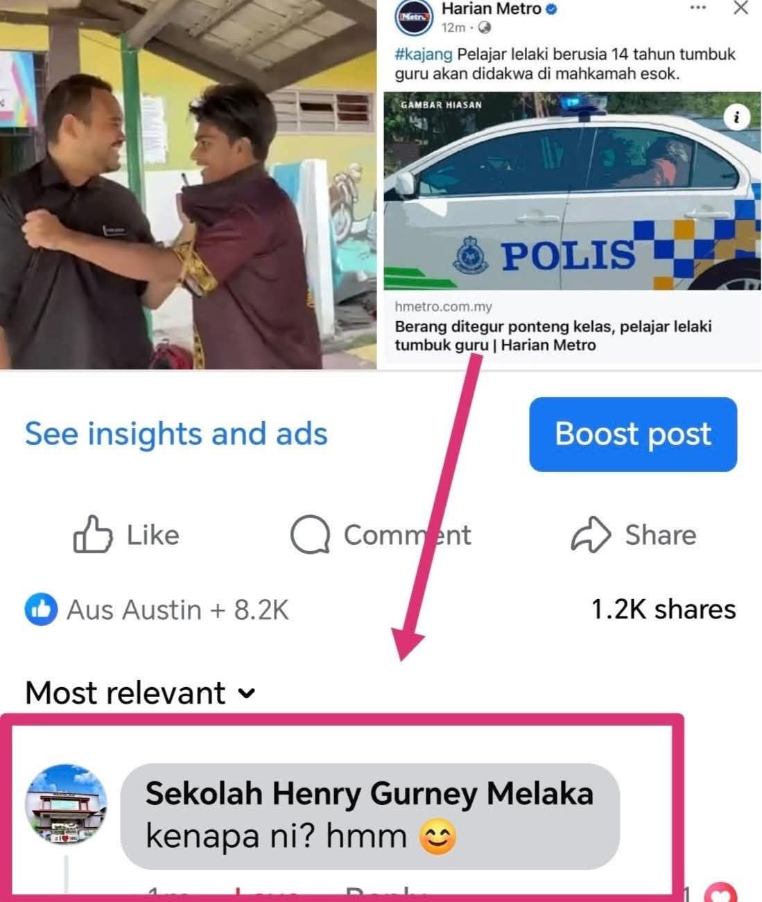 Tular Tumbuk Guru Sebab Kena Tegur Ponteng – Pelajar 14 Tahun Mengaku Bersalah Di Mahkamah