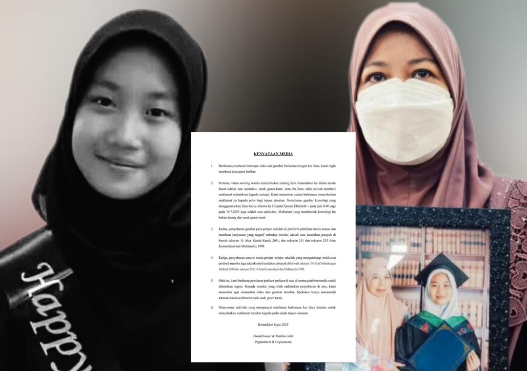 Ibu Zara Qairina Mahu Spekulasi Dihentikan Segera, Jangan Sebarkan Berita Tak Pasti