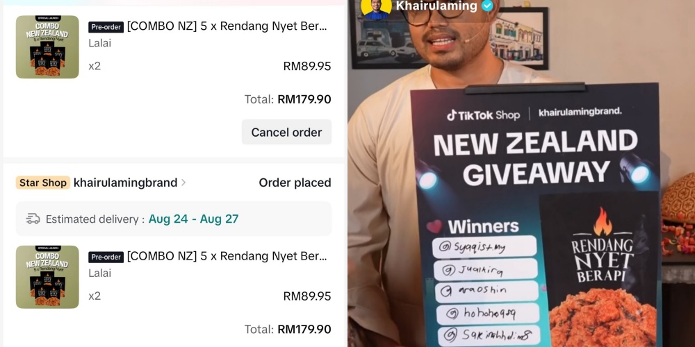 Ramai Batalkan Order Rendang Nyet Khairul Aming Selepas Tak Berjaya Tak Menang Tiket New Zealand