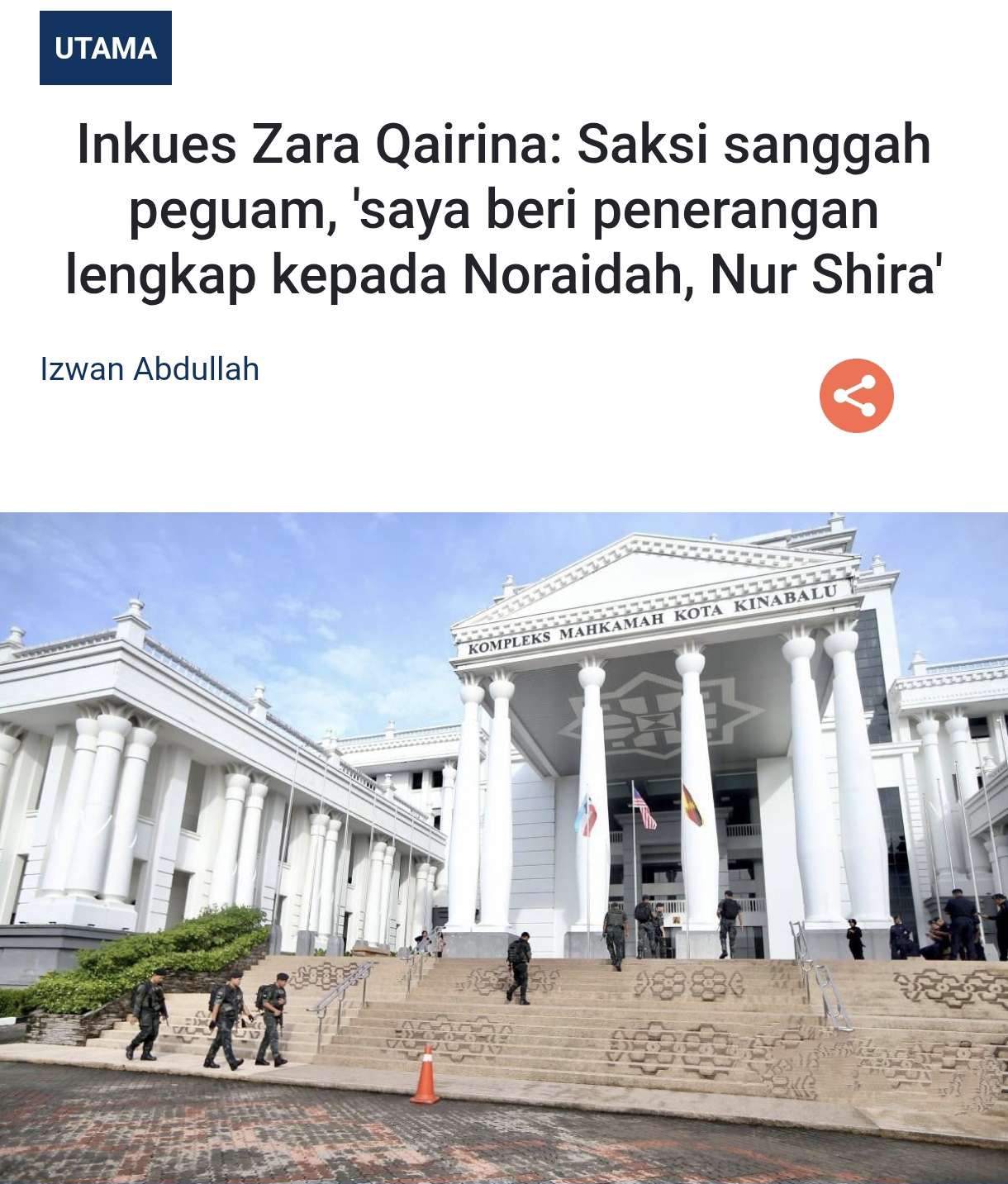 Inkues Zara Qairina: Saksi sanggah peguam, ‘saya beri penerangan lengkap kepada Noraidah, Nur Shira’