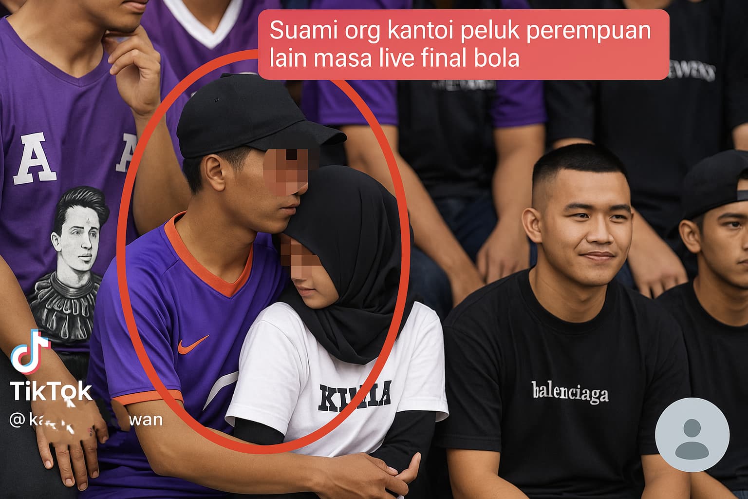 Isteri Terkedu Tengok Muka Suami Ada Dalam Live Bola, Sedang Bermanja Dengan Perempuan Lain