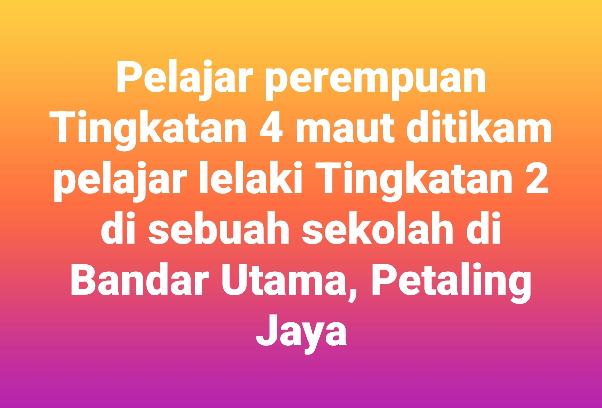 Budak 14 Tahun Ditahan Kerana Membvnuh Pelajar Perempuan Di Sekolah